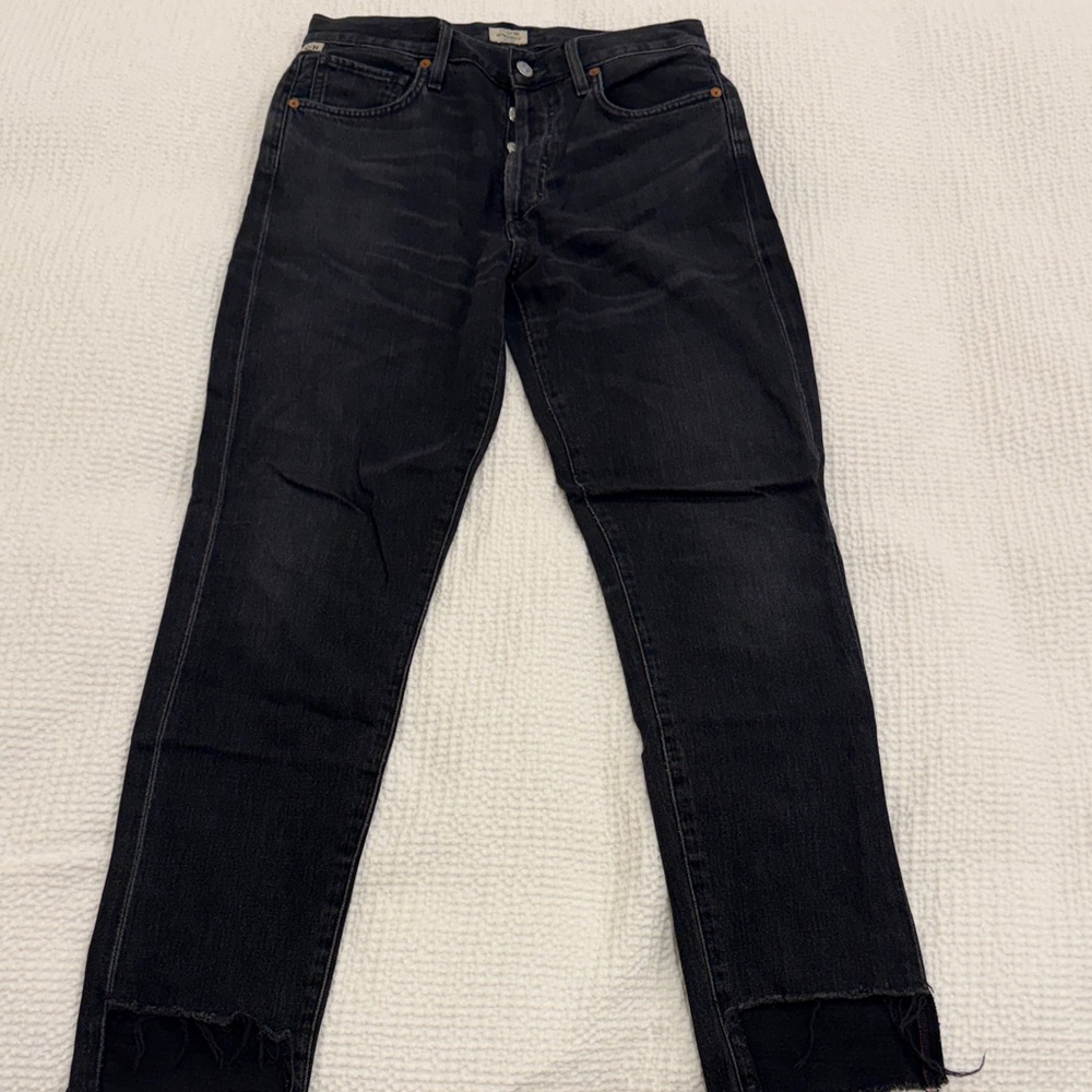 Citizens Of Humanity Black Straight Leg Jeans